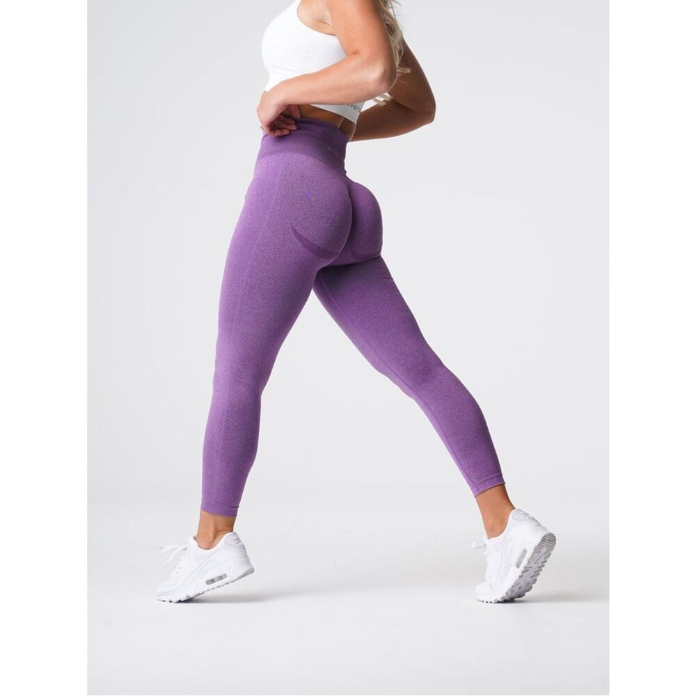 NVGTN Purple Seamless Contour Leggings High Waisted XS Yoga Gym Tights